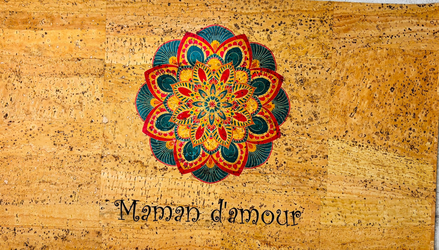 Panneau de liège naturel mosaïque – "Maman d'amour