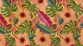 Panneau en liège naturel mosaïque – Motif tropical 🌿