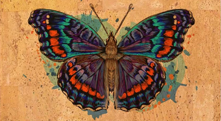 Panneau en liège naturel mosaïque – Motif papillon 🦋