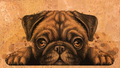Panneau en liège naturel mosaïque – Motif petit chien 🐶