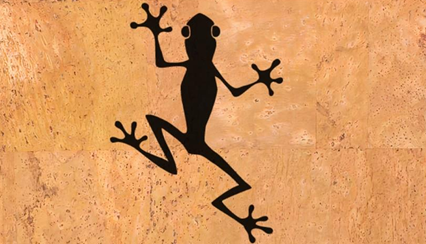 Panneau en liège naturel mosaïque – Motif grenouille 🐸