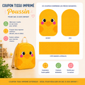 Coupon de tissu imprimé-poussin - Pour sac a dos enfant