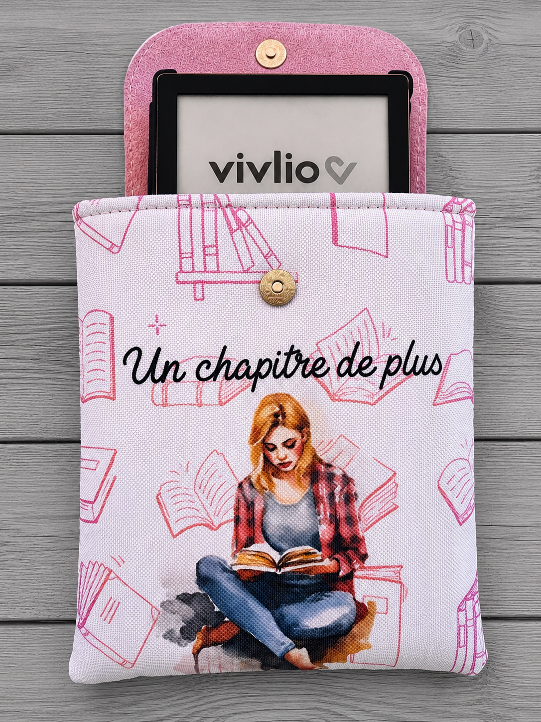 Pochette pour liseuse 6 à 8 pouces – Rose