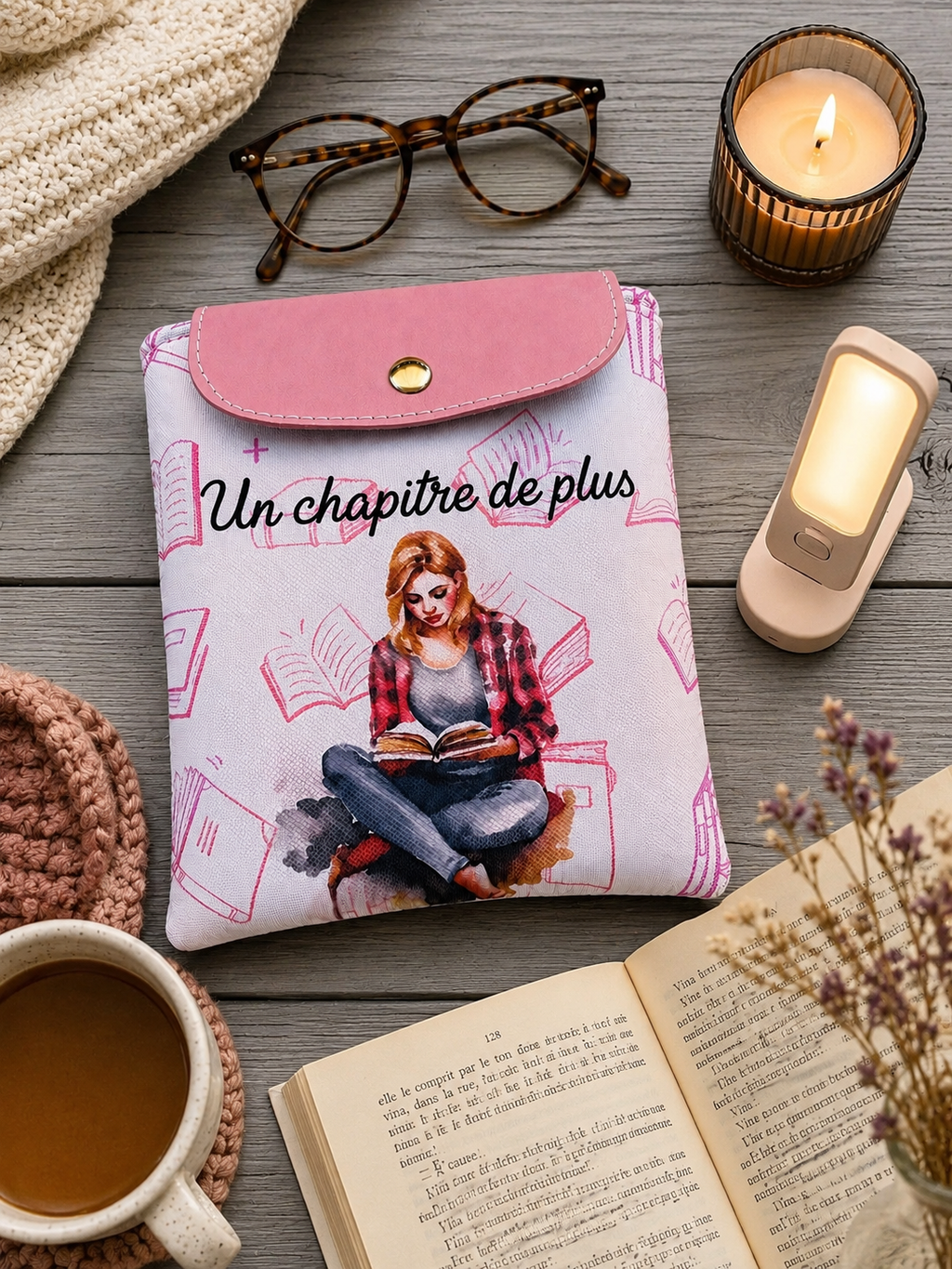 Pochette pour liseuse 6 à 8 pouces – Rose