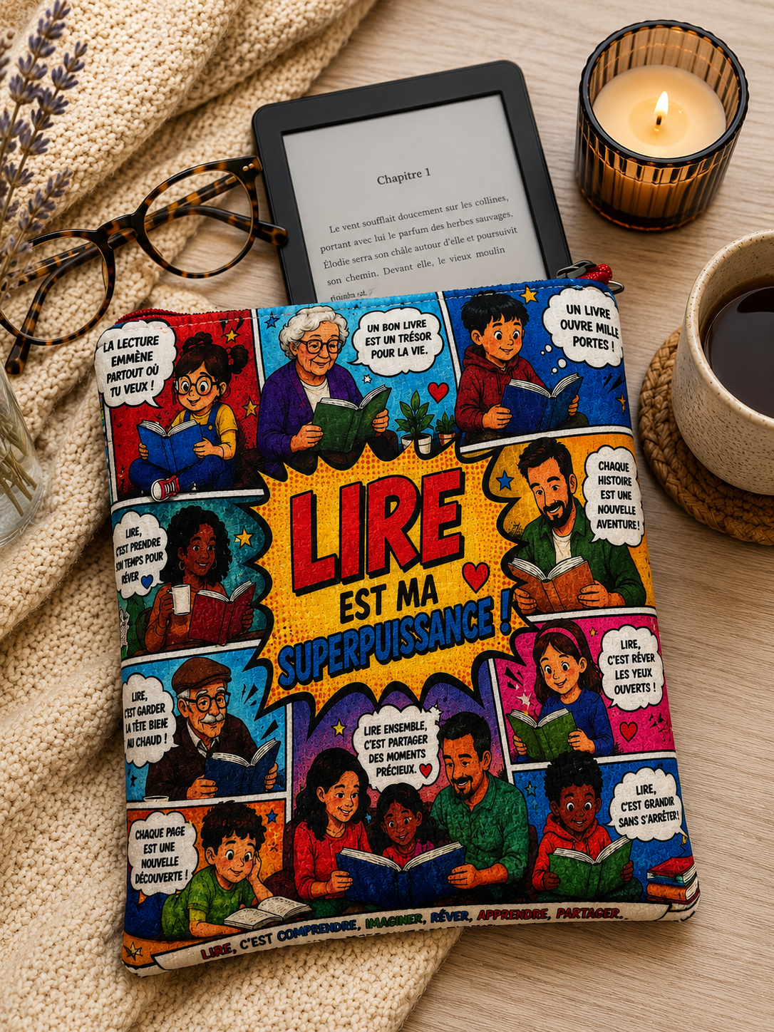 Pochette pour liseuse ou livre de poche