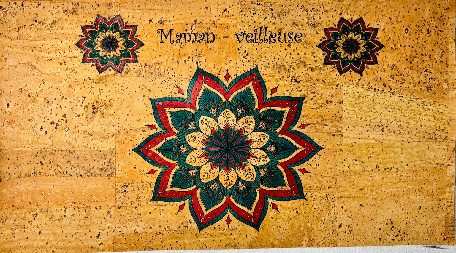 anneau de liège naturel mosaïque – "Maman veilleus