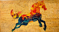 Carré de liège naturel mosaïque – Cheval multicolore