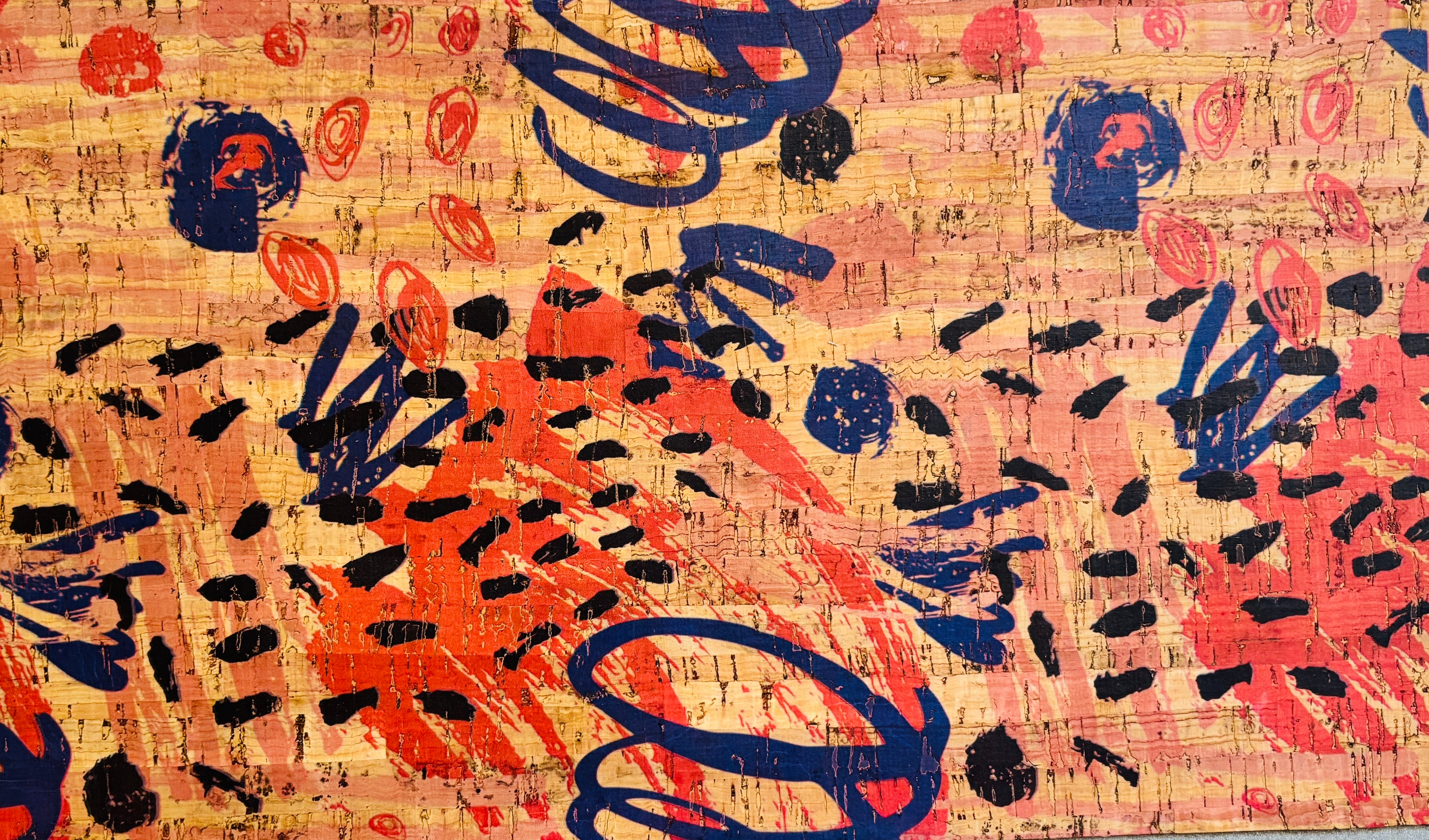 Panneau en liège naturel rustique – Motif abstrait artistique 🎨
