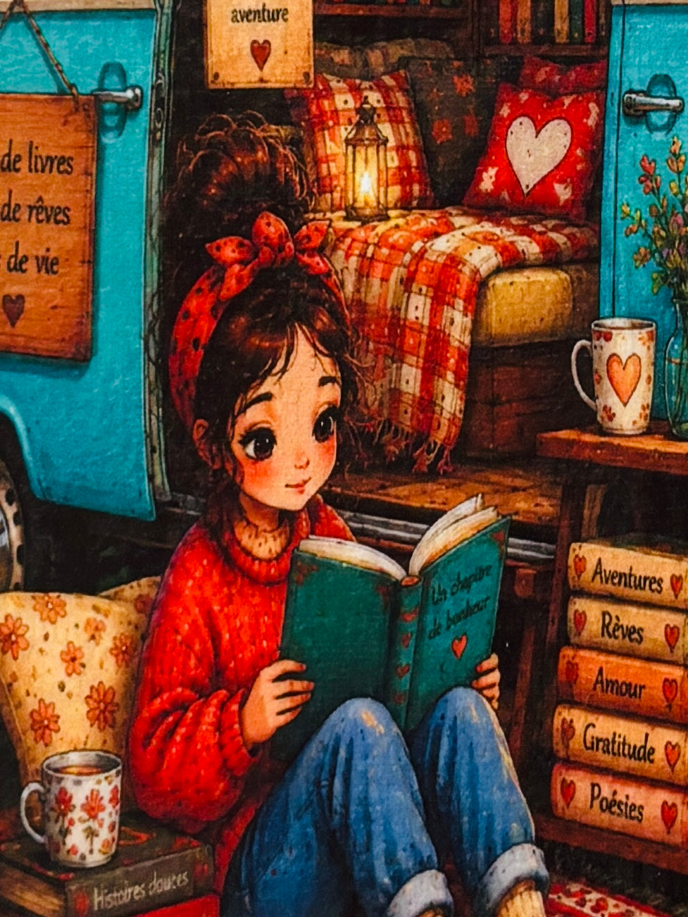Panneau en velours 24 × 21 cm – Van de lecture