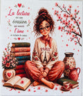 panneaux en velours  « La lecture est une évasion »