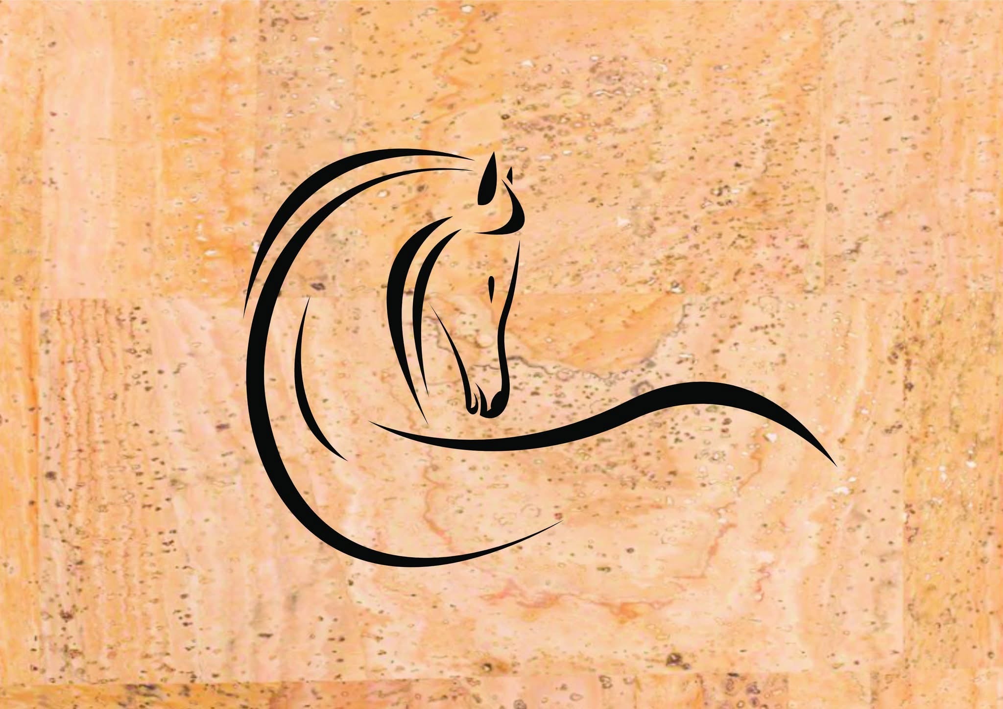 Panneau en liège naturel - Silhouette de cheval