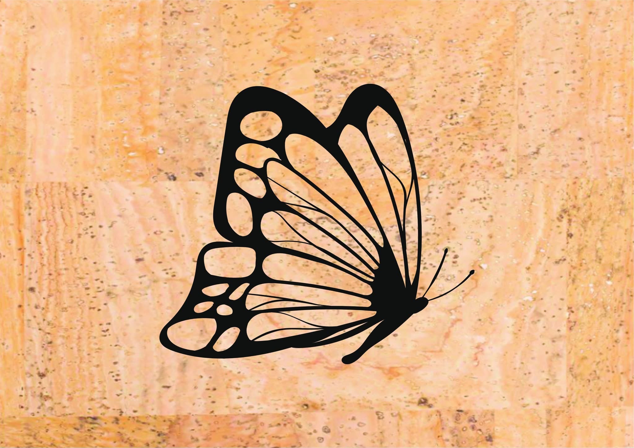 Panneau en liège naturel - papillon