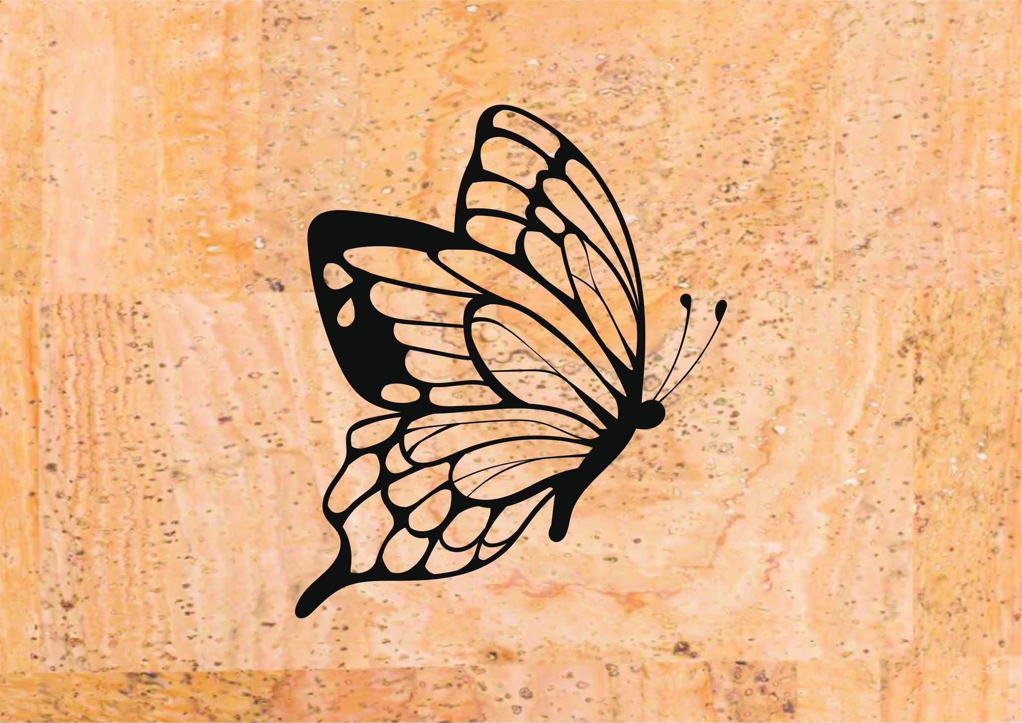 Panneau en liège naturel - papillon