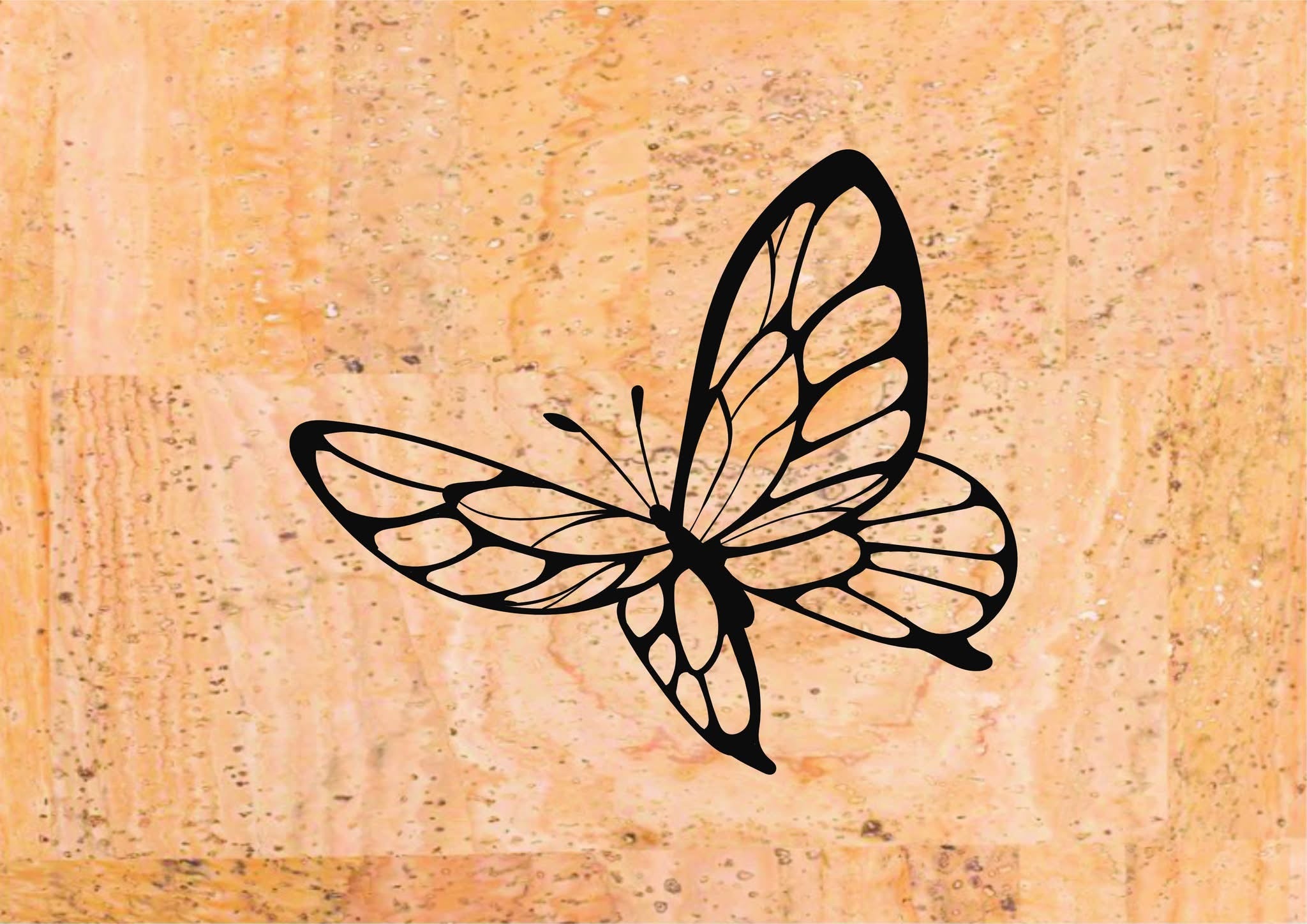 Panneau en liège naturel - papillon