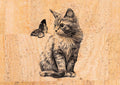 Panneau en liège naturel - chat