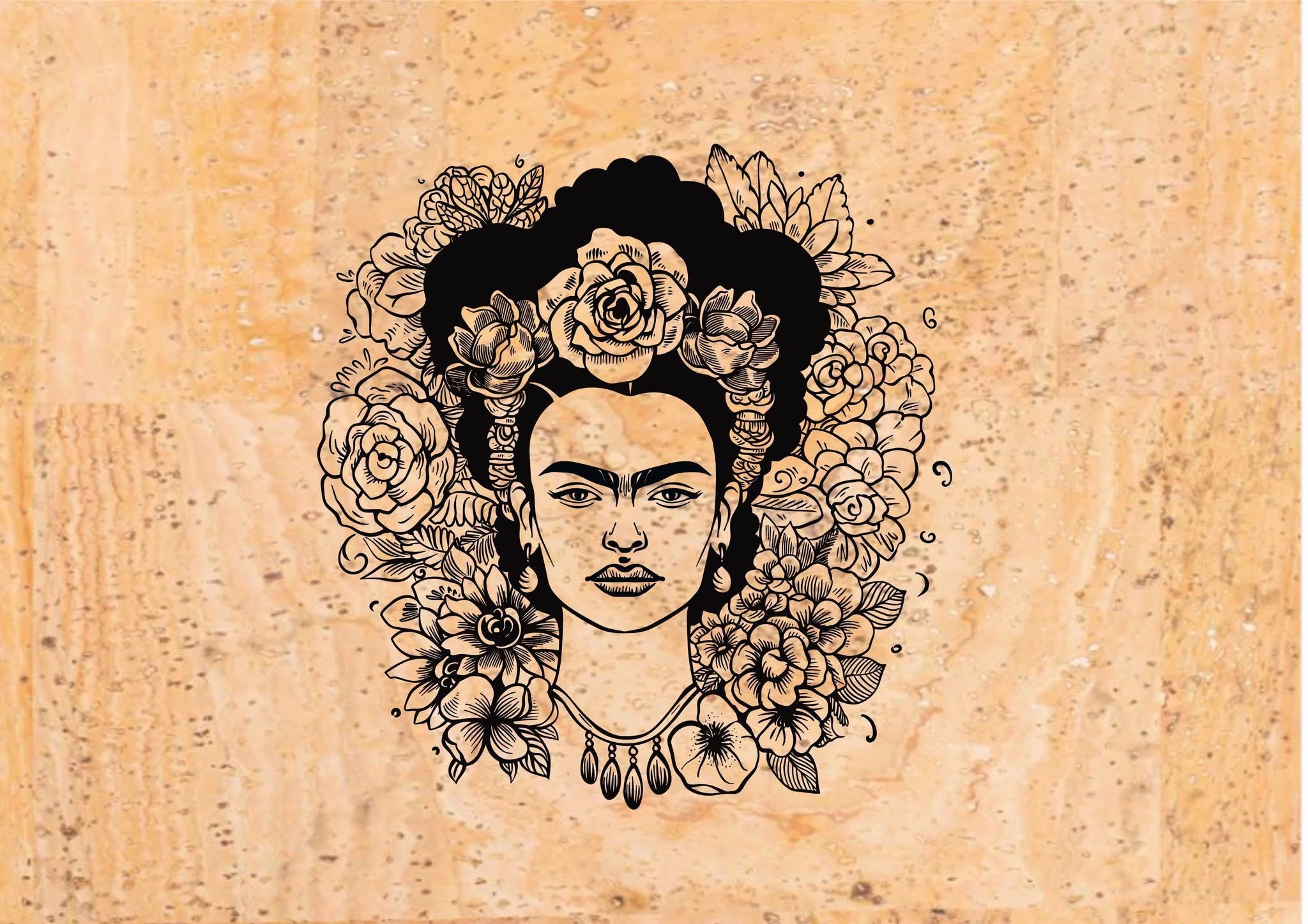 Panneau en liège naturel – Frida Kahlo 20 X 30 cm