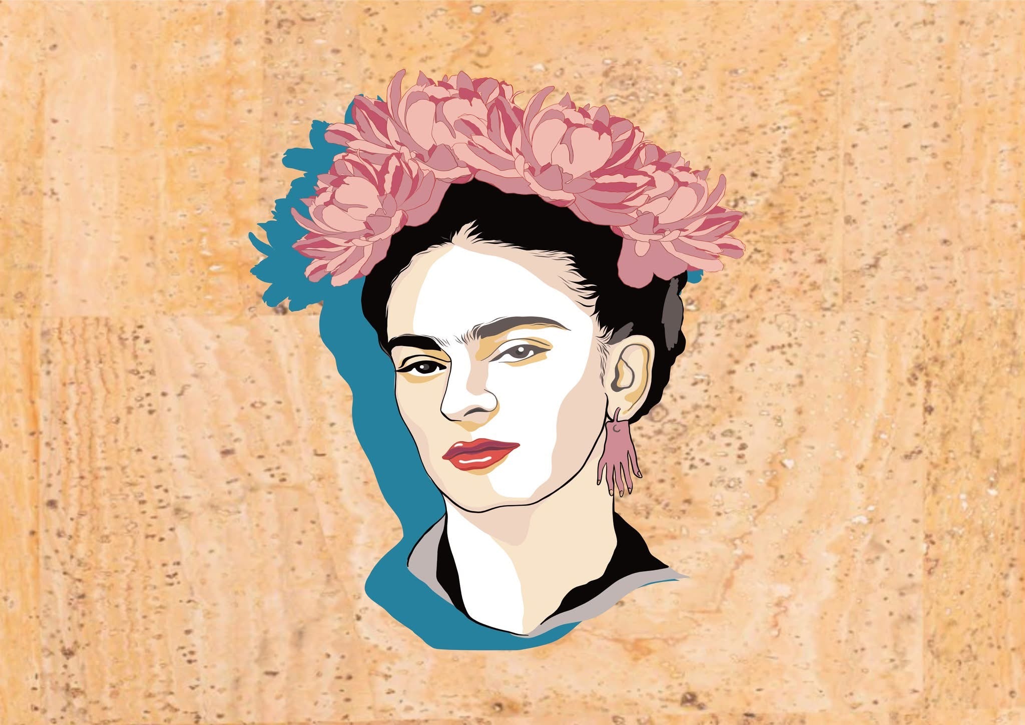 Panneau en liège naturel - Frida Kahlo