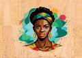 Panneau en liège naturel - Portrait africain
