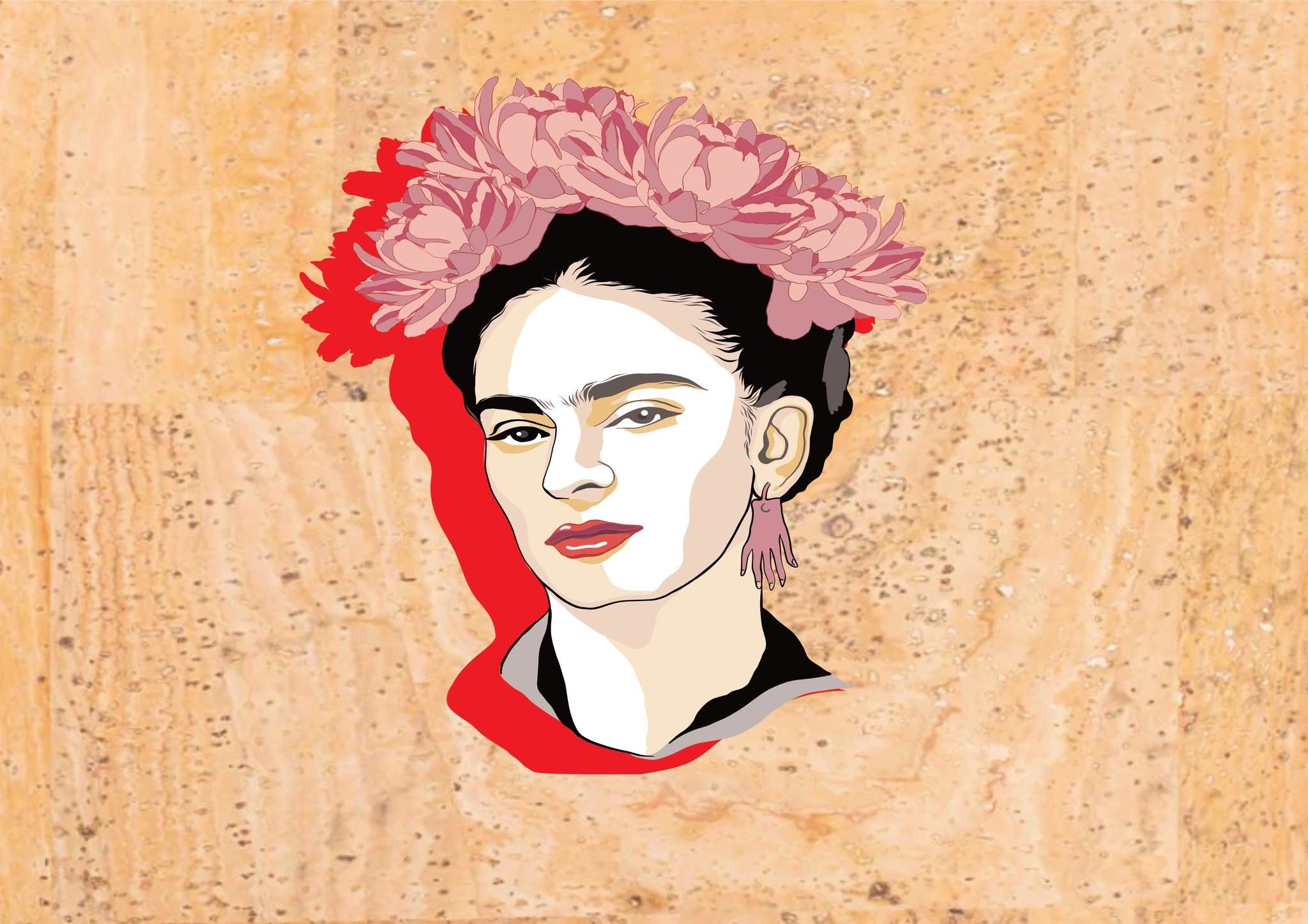 Panneau en liège naturel – Frida Kahlo