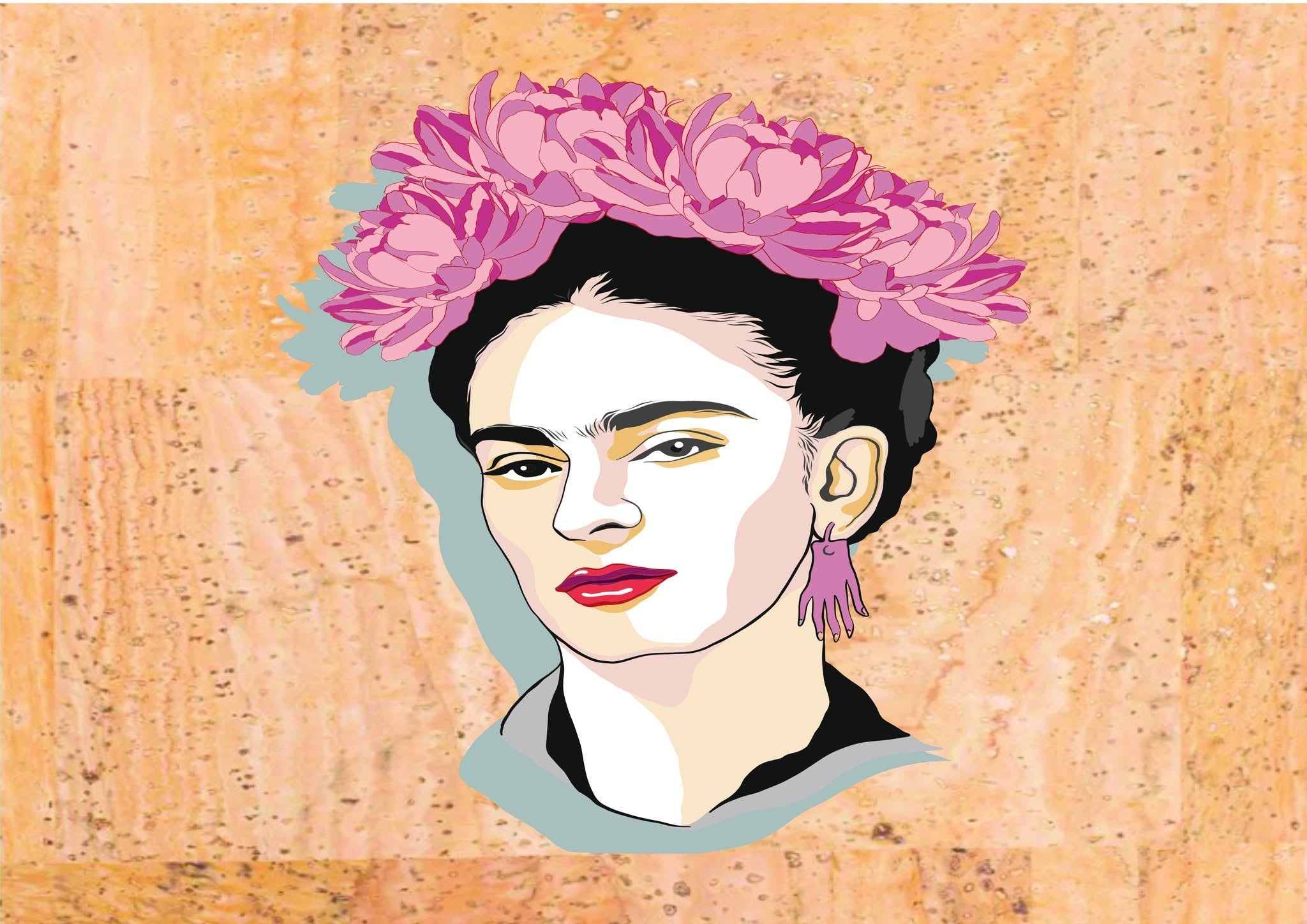 Panneau en liège naturel - Frida Kahlo