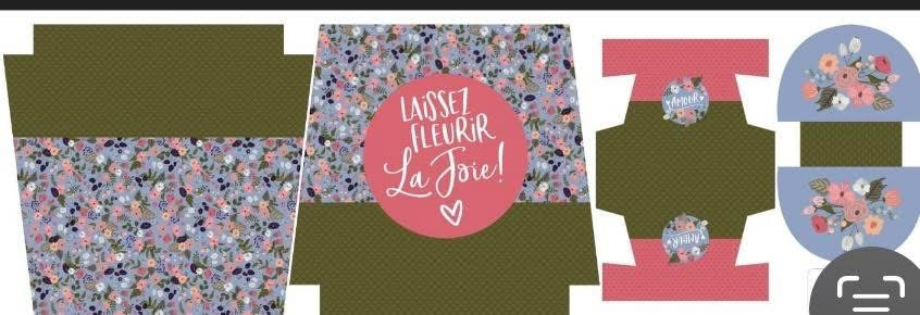 Panneau en tissu 100 % coton – Sac + 2 trousses assorties