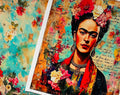 Lot de 2 panneaux en velours – Frida Kahlo & fleurs