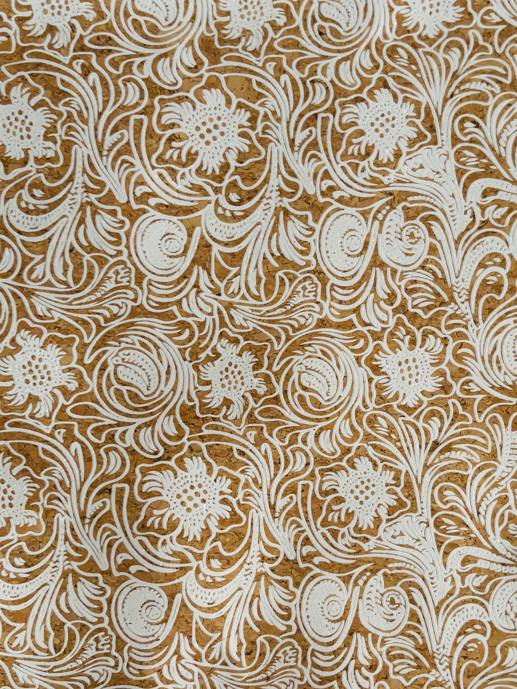 Liège mosaïque - Motif floral blanc