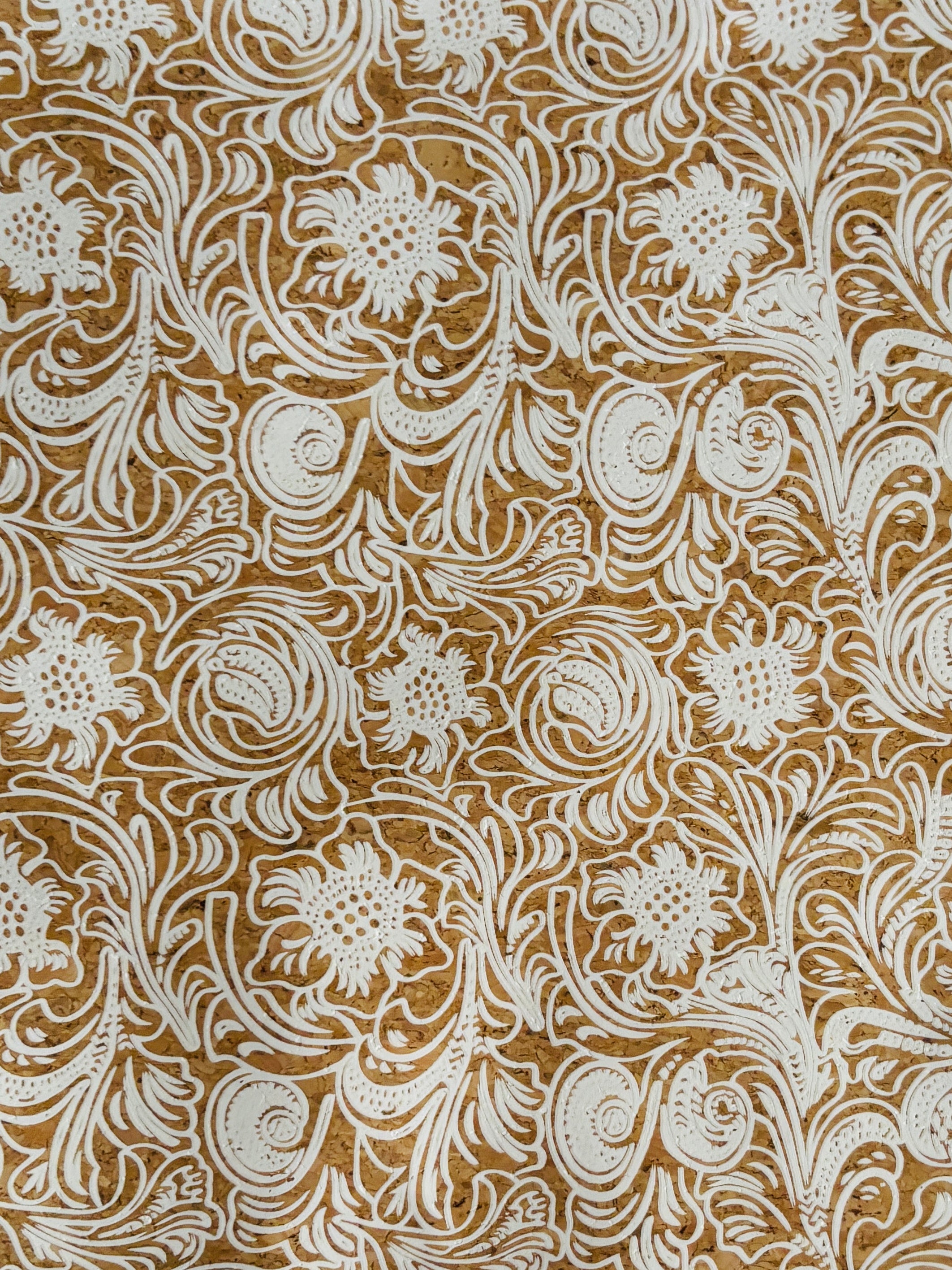 Liège mosaïque - Motif floral blanc