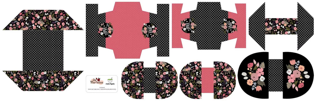 Créer 5 jolies trousses « Love » grâce à ce panneau en tissu 100 % coton (Copie)