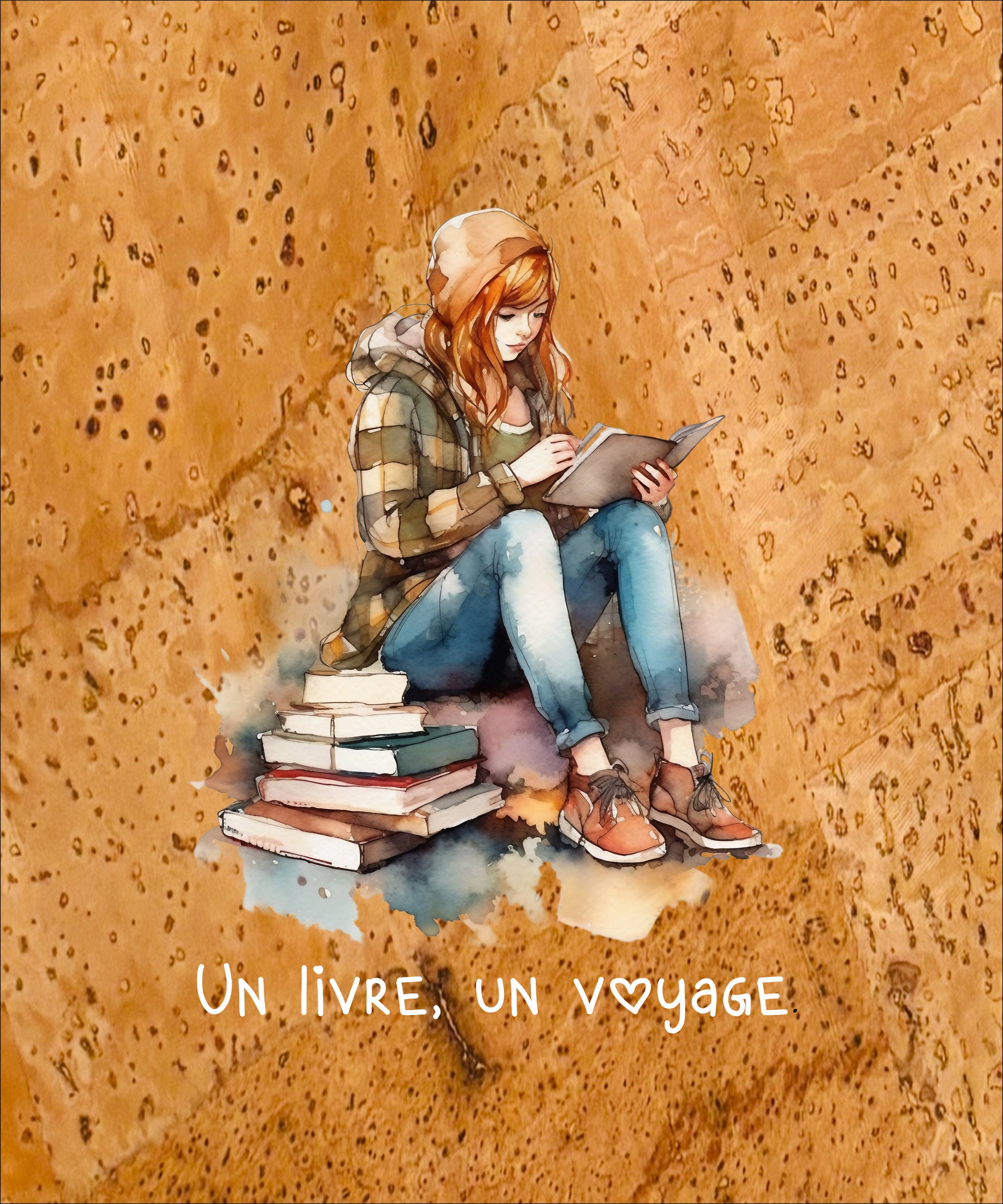 Lot de panneaux en liège naturel - passion lecture