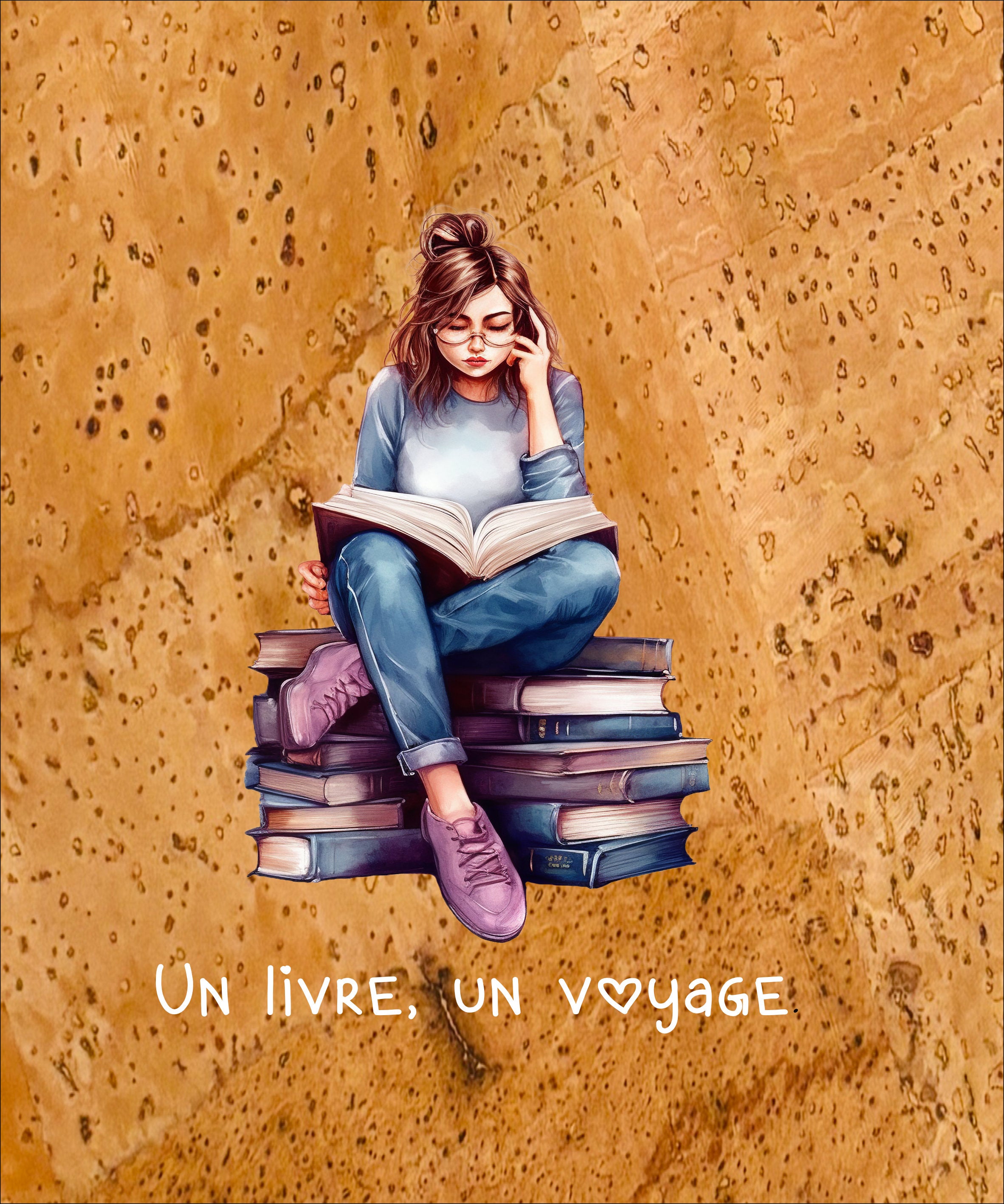 Lot de 2 panneaux en liège naturel – Passion lecture